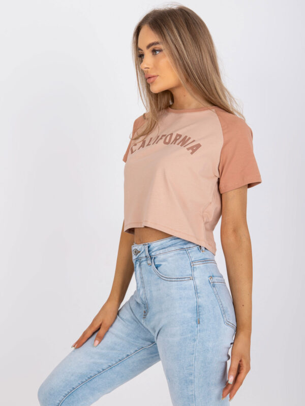 T-shirt ciemny bezowy FA-TS-7708.44