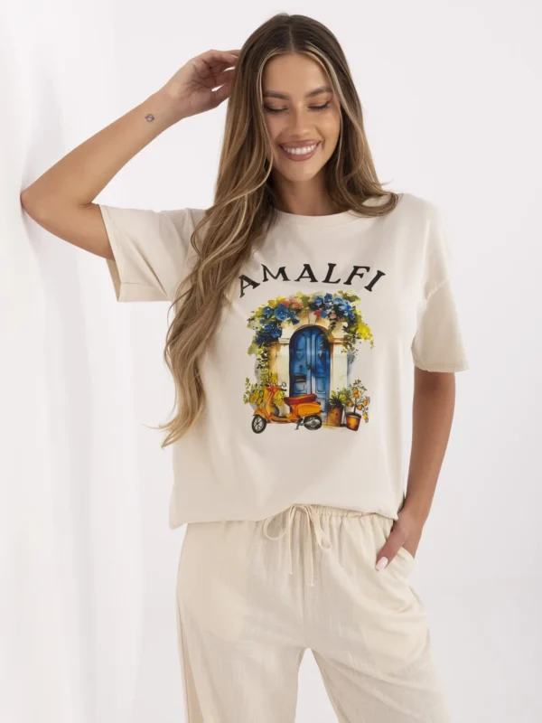 T-shirt beżowy MI-TS-M3221G.75