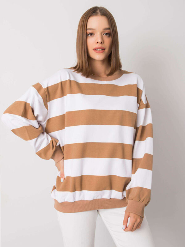 Bluza biało-brązowy FA-BL-7261.74P