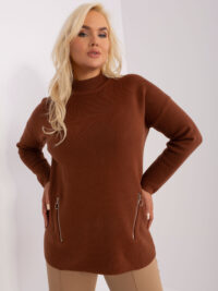 pol_pl_Brazowy-damski-sweter-plus-size-z-zamkami-402130_1