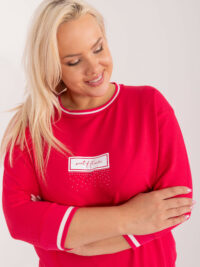 pol_pl_Czerwona-bluzka-plus-size-z-rekawem-3-4-408008_3