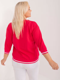 pol_pl_Czerwona-bluzka-plus-size-z-rekawem-3-4-408008_4