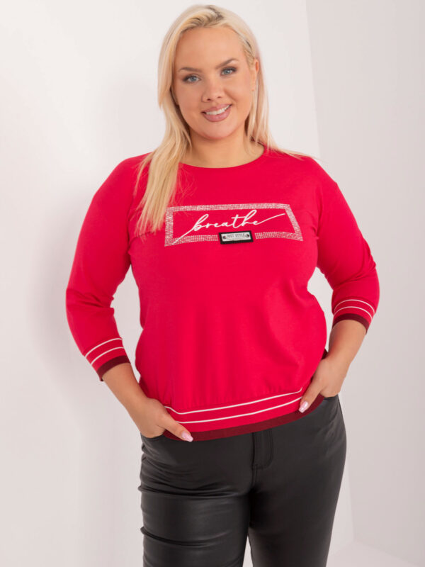 pol_pl_Czerwona-bluzka-plus-size-z-rekawem-3-4-408223_3 pol_pl_Czerwona-bluzka-plus-size-z-rekawem-3-4-408223_3