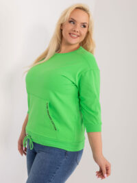 pol_pl_Jasnozielona-casualowa-bluzka-plus-size-z-rekawem-3-4-406147_4