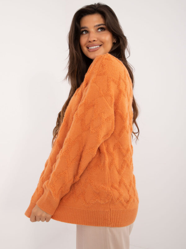 pol_pl_Pomaranczowy-damski-sweter-oversize-we-wzory-408963_3 pol_pl_Pomaranczowy-damski-sweter-oversize-we-wzory-408963_3
